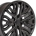 22" Replica CV37 fits GMC Sierra Black Milled
