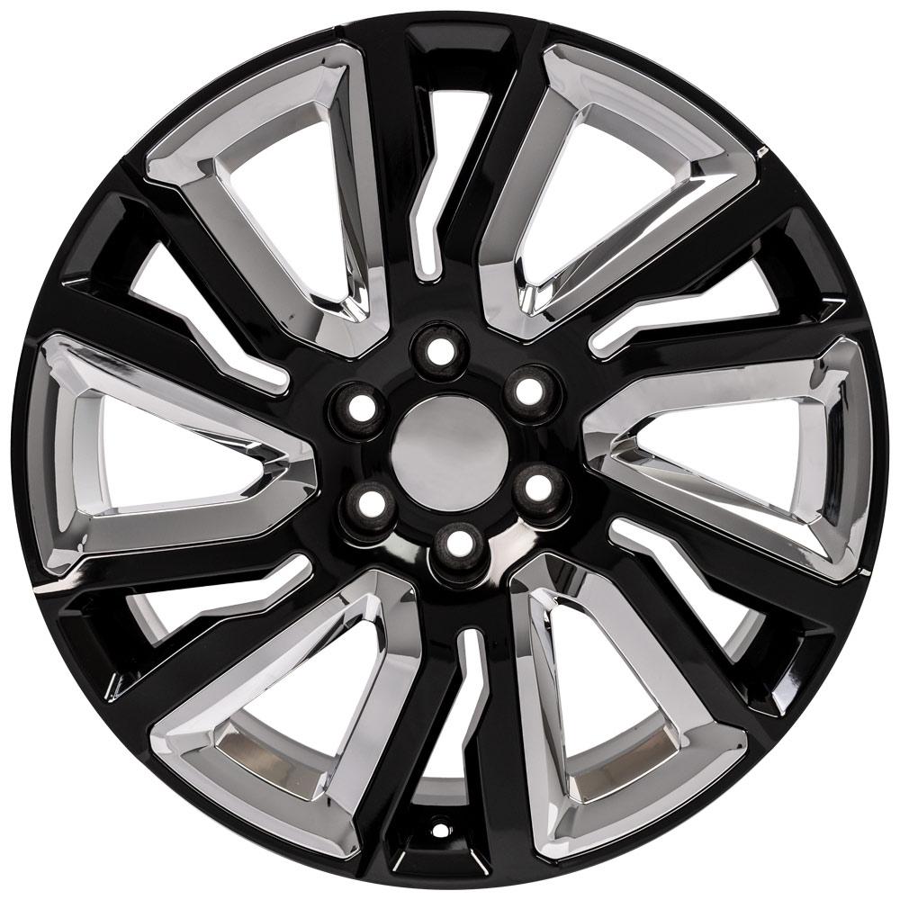 22" Replica CV39 fits GMC Sierra Black and Chrome