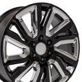 22" Replica CV39 fits GMC Sierra Black and Chrome