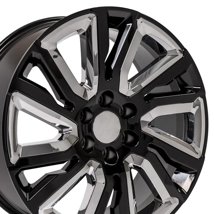 22" Replica CV39 fits GMC Sierra Black and Chrome