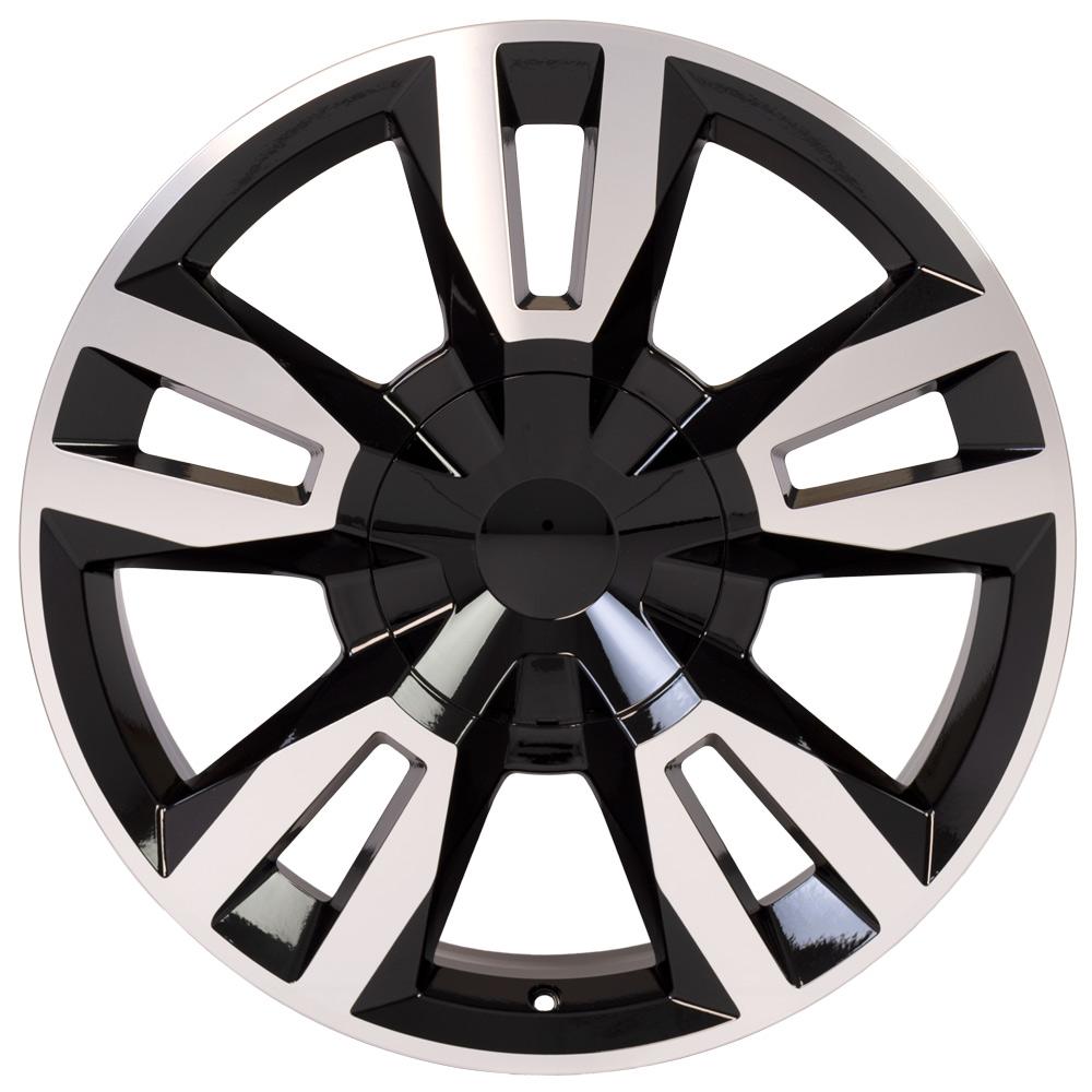 22" Replica CV40 fits Chevrolet Tahoe Black Mach'd