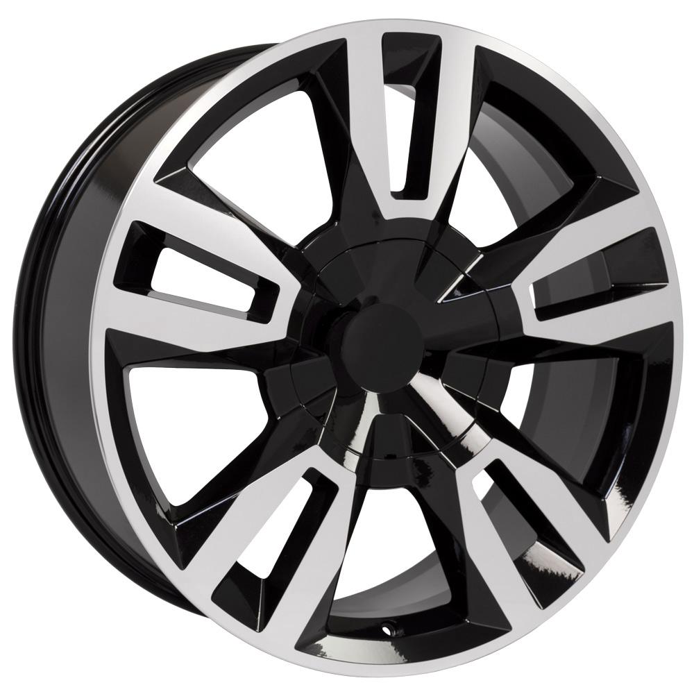 22" Replica CV40 fits Chevrolet Tahoe Black Mach'd