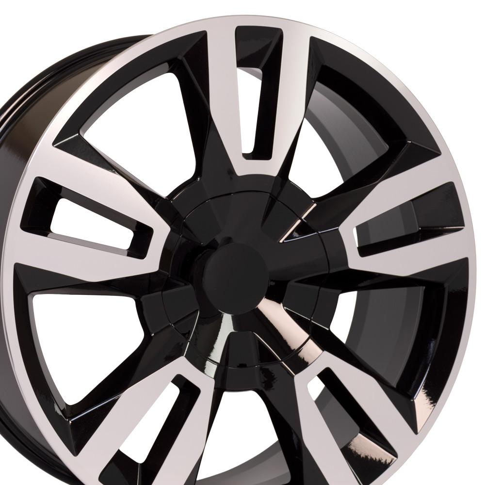 22" Replica CV40 fits Chevrolet Tahoe Black Mach'd
