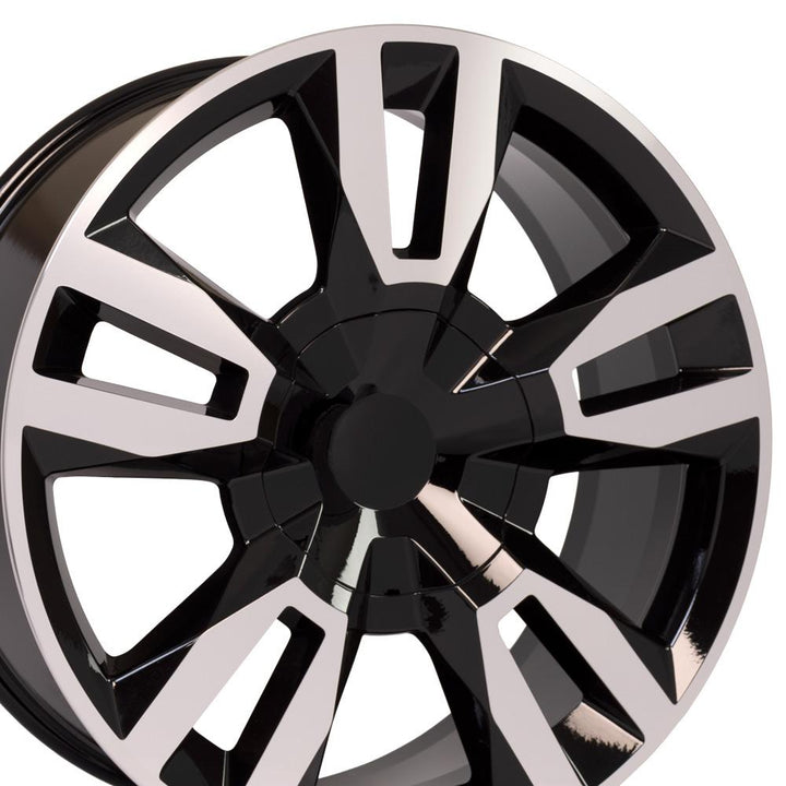 22" Replica CV40 fits Chevrolet Tahoe Black Mach'd
