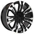 24" Replica CV43 fits Chevrolet Silverado 1500 Black Machined