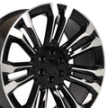 24" Replica CV43 fits Chevrolet Silverado 1500 Black Machined