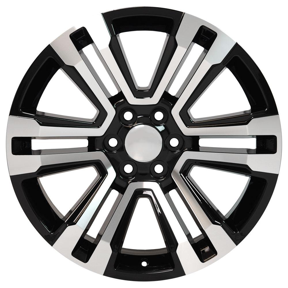 22" Replica CV44 fits GMC Yukon Black Mach'd
