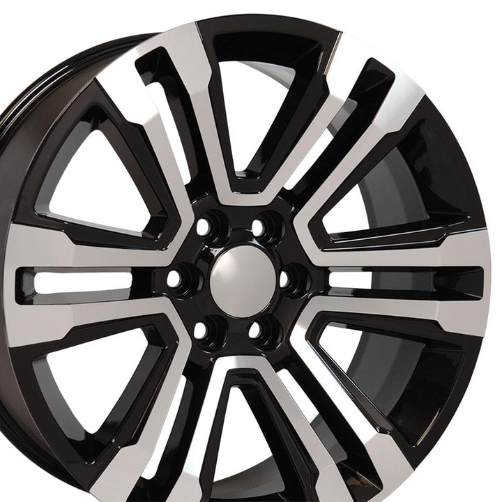 22" Replica CV44 fits GMC Yukon Black Mach'd