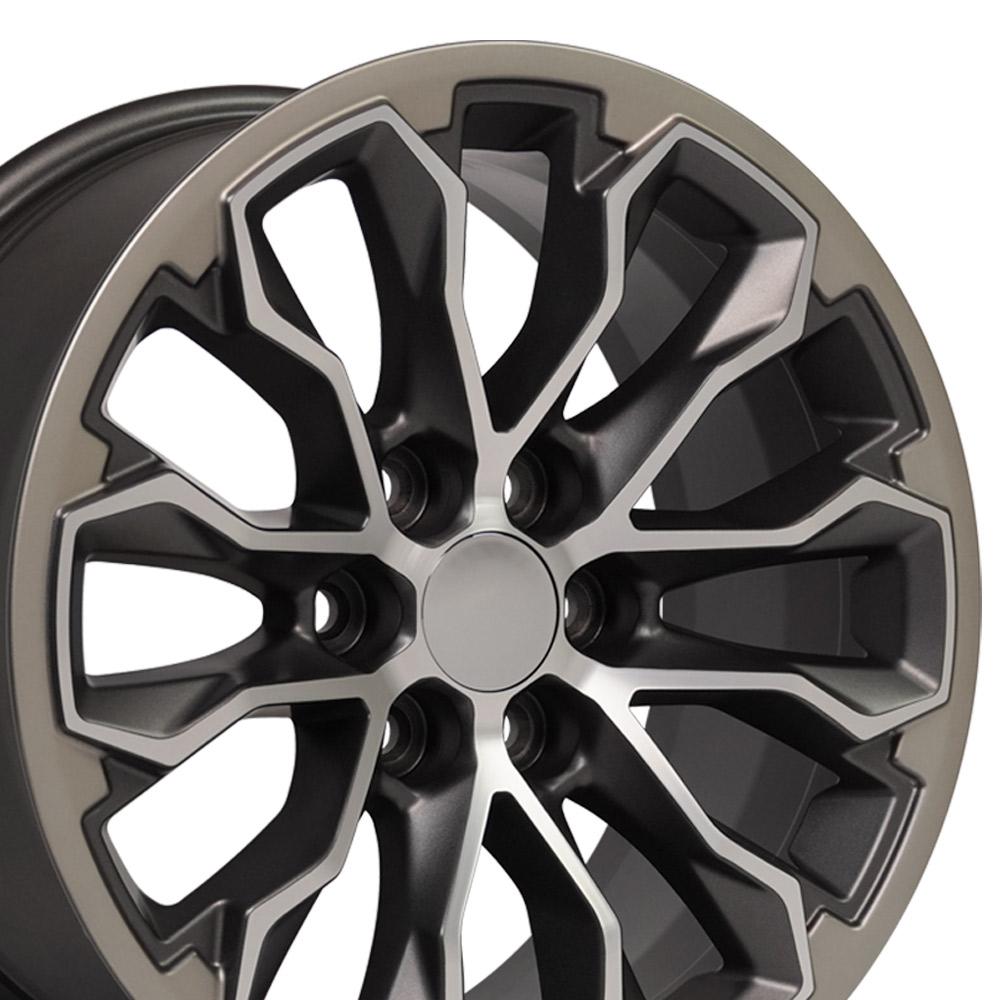 CV54 17x8 Satin Gunmetal Machined Face WHEELS