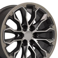 CV54 17x8 Satin Gunmetal Machined Face WHEELS