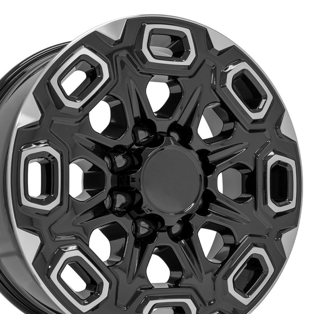 20" Replica CV64B fits Chevrolet Silverado 2500/3500 Black Machined
