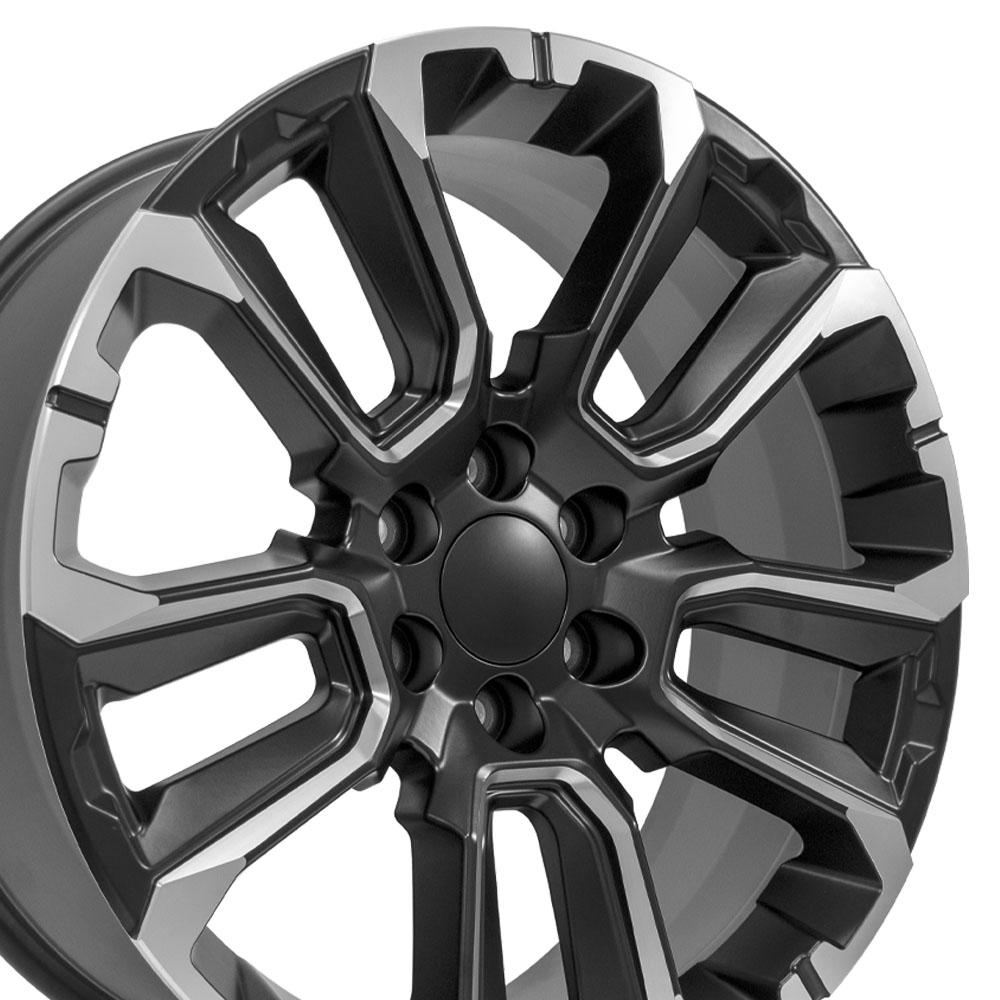 22" Replica CV68 fits Chevrolet Suburban 1500 Satin Black with Milled Edge
