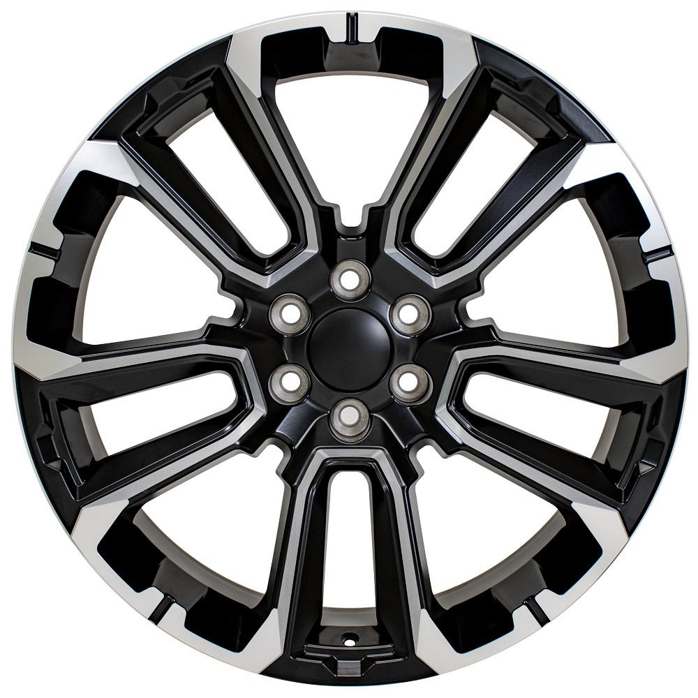 24" Replica Wheel fits Chevrolet Suburban 1500 - CV68 Milled Edge Satin Black
