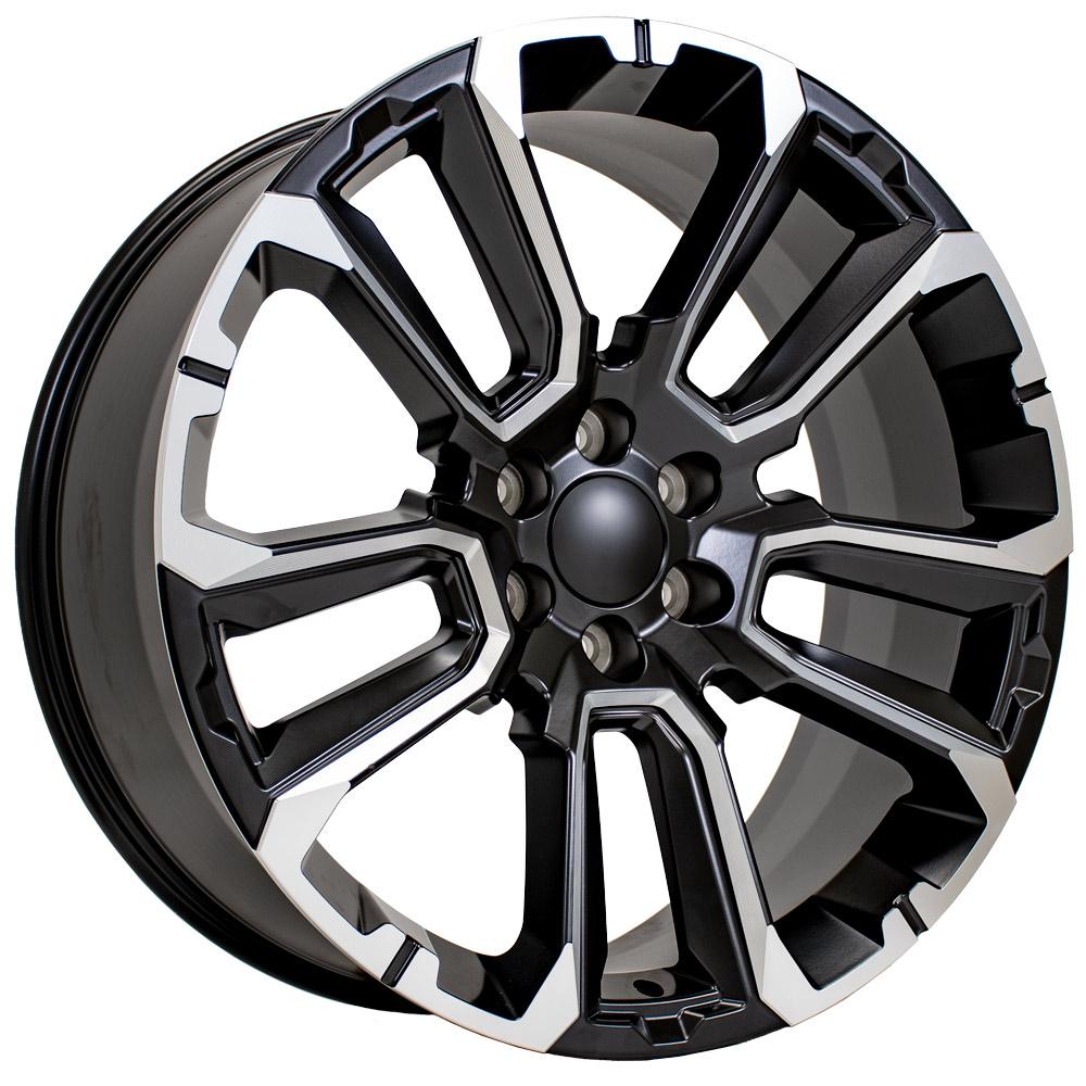24" Replica Wheel fits Chevrolet Suburban 1500 - CV68 Milled Edge Satin Black