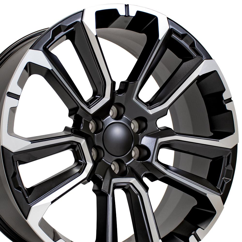 24" Replica Wheel fits Chevrolet Suburban 1500 - CV68 Milled Edge Satin Black