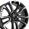 24" Replica Wheel fits Chevrolet Suburban 1500 - CV68 Milled Edge Satin Black