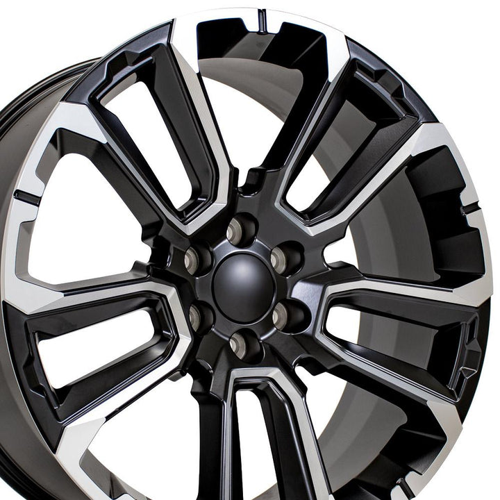 24" Replica Wheel fits Chevrolet Suburban 1500 - CV68 Milled Edge Satin Black