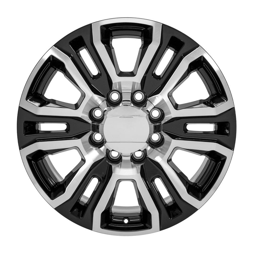 20" Replica CV70A fits GMC Sierra 2500 3500 HD Denali Black Machined