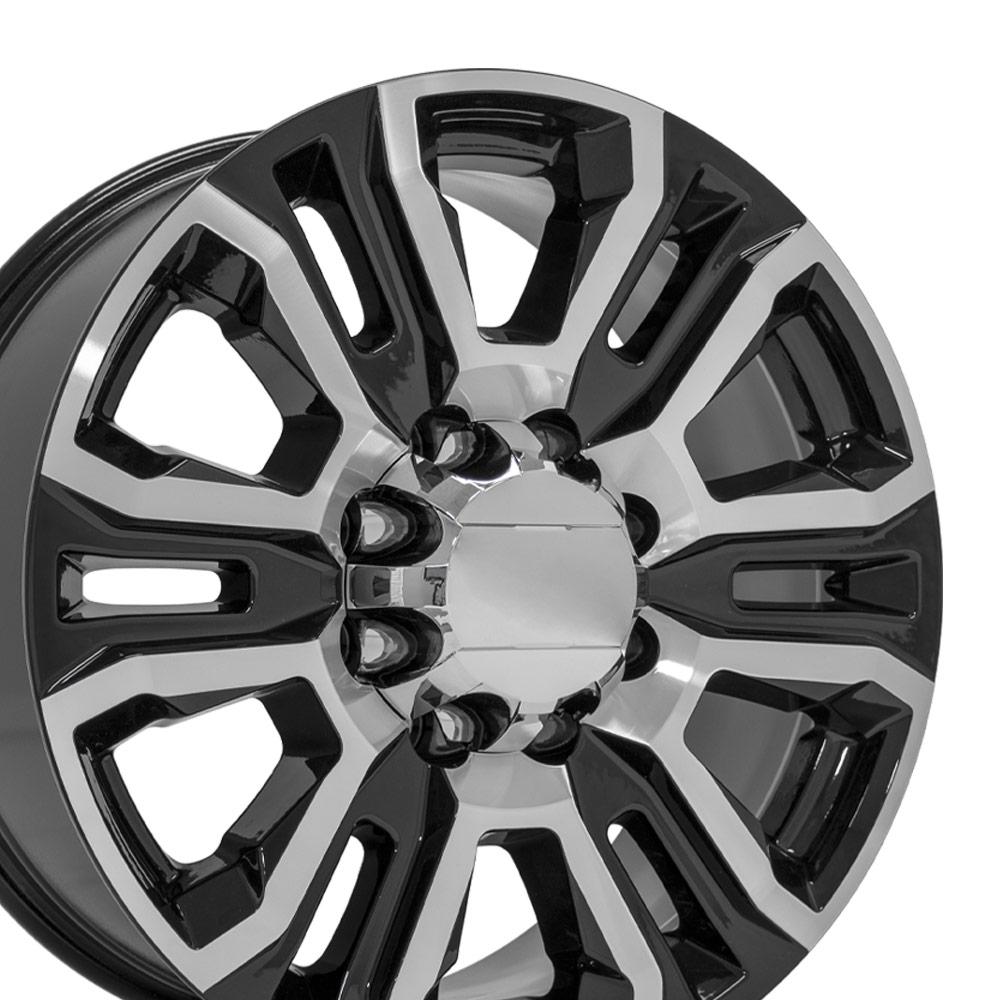 20" Replica CV70A fits GMC Sierra 2500 3500 HD Denali Black Machined