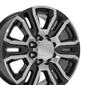 20" Replica CV70B fits GMC Sierra 2500 3500 HD Denali Black Machined