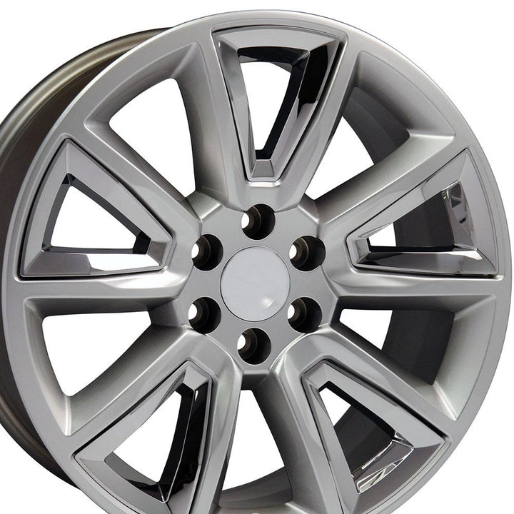 CV73 20x8.5 Hyper Black with Chrome Insert WHEELS