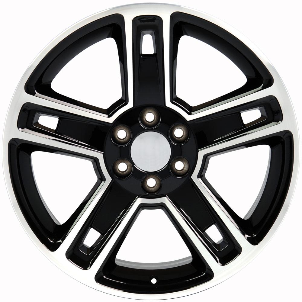 22" Replica CV74B fits Chevrolet Silverado Black Mach'd