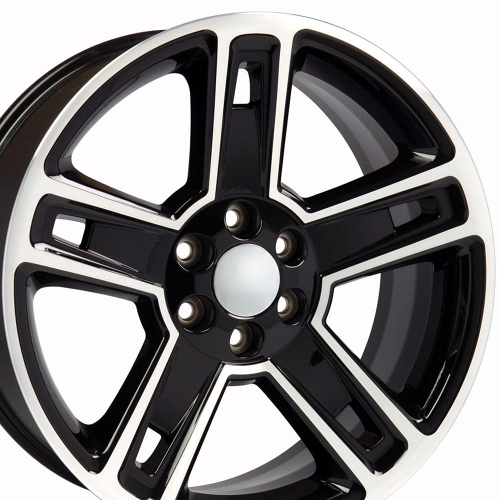 22" Replica CV74B fits Chevrolet Silverado Black Mach'd