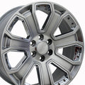 22" Replica CV93B fits Chevy Silverado Hyper Black with Chrome Insert
