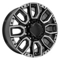 20" Replica CV97A fits GMC Sierra 2500/3500 Black with Milled Edge