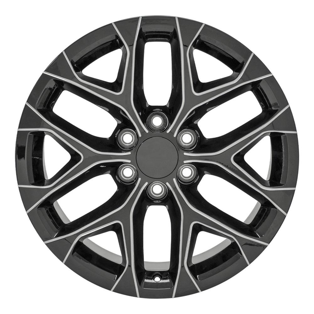 20" Replica CV98B fits Chevy Silverado Black Milled
