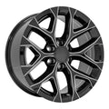 20" Replica CV98B fits Chevy Silverado Black Milled