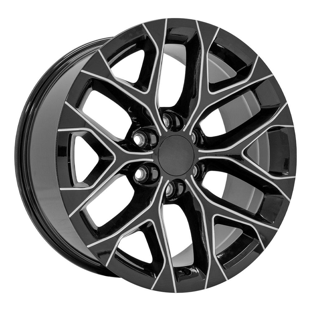 20" Replica CV98B fits Chevy Silverado Black Milled