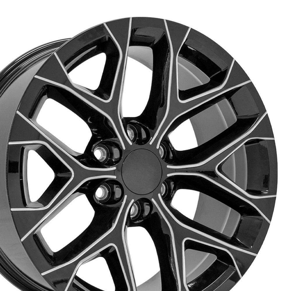 20" Replica CV98B fits Chevy Silverado Black Milled