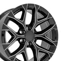 20" Replica CV98B fits Chevy Silverado Black Milled