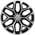 20" Replica CV98B fits Chevy Silverado Black Mach'd