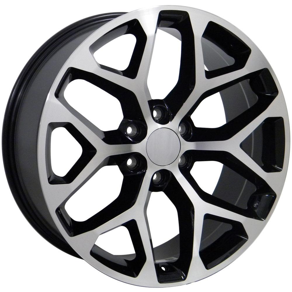 20" Replica CV98B fits Chevy Silverado Black Mach'd