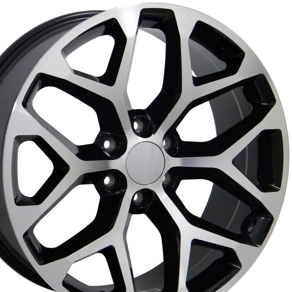 20" Replica CV98B fits Chevy Silverado Black Mach'd