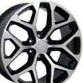 20" Replica CV98B fits Chevy Silverado Black Mach'd
