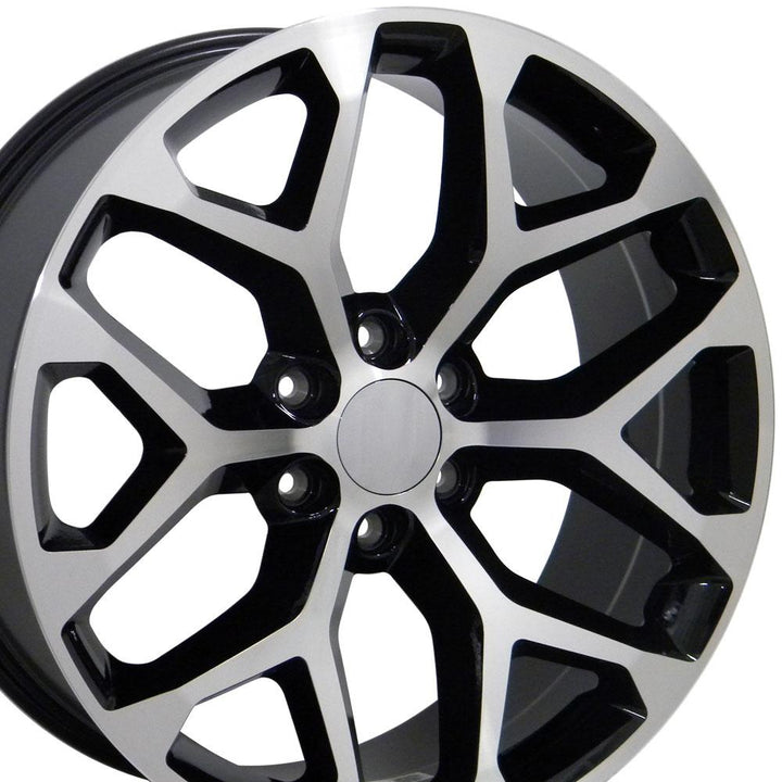 20" Replica CV98B fits Chevy Silverado Black Mach'd