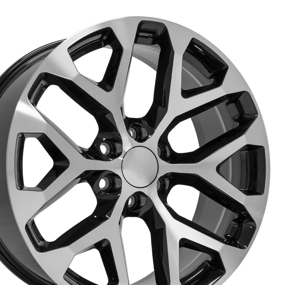 22" Replica CV98B fits Chevy Silverado Black Machined