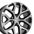 22" Replica CV98B fits Chevy Silverado Black Machined