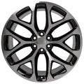 24" Replica Wheel fits Chevy Silverado - CV98B Black Machined