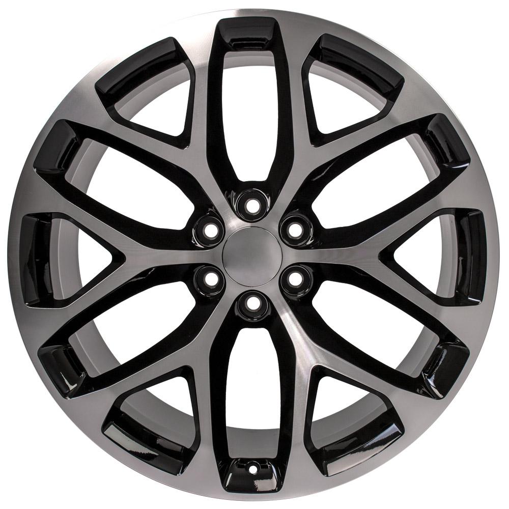 24" Replica Wheel fits Chevy Silverado - CV98B Black Machined