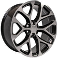 24" Replica Wheel fits Chevy Silverado - CV98B Black Machined