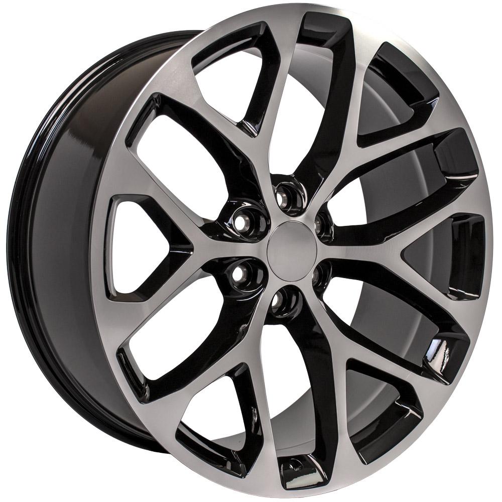 24" Replica Wheel fits Chevy Silverado - CV98B Black Machined