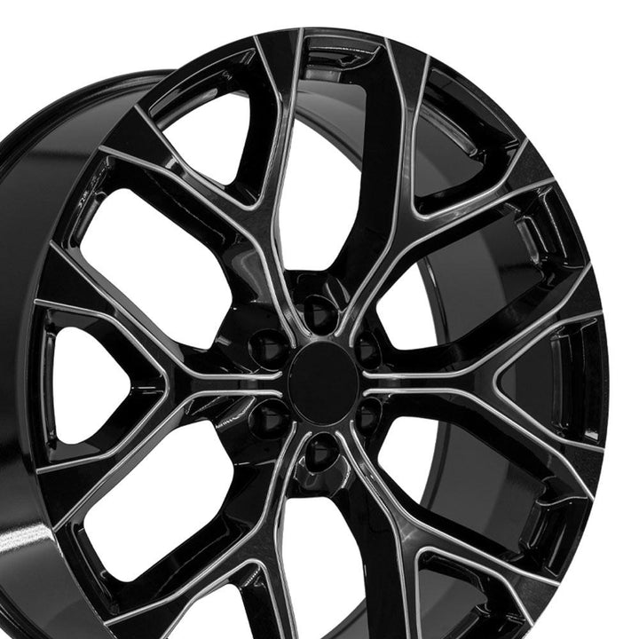 26" Replica Wheel fits Chevrolet Silverado 1500 - CV98B Black with Milled Edge