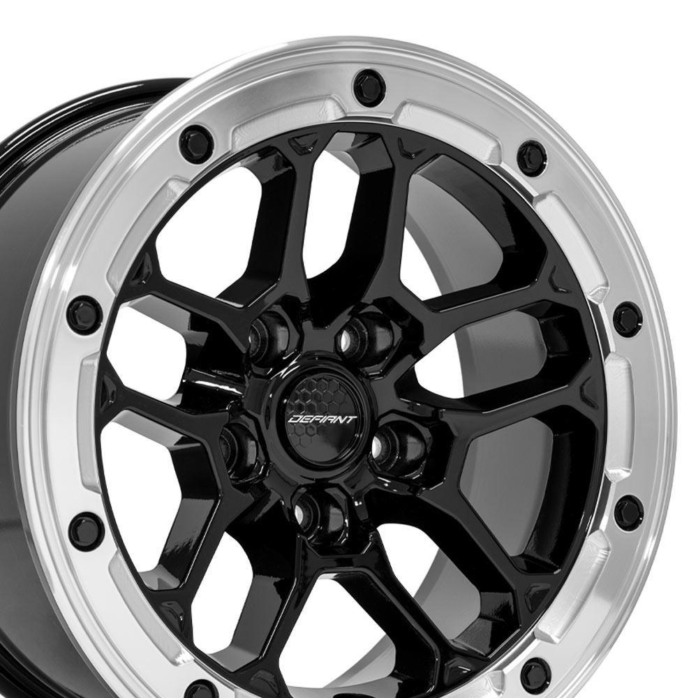 DF01 17x8 Gloss Black w/ Milled Ring WHEELS