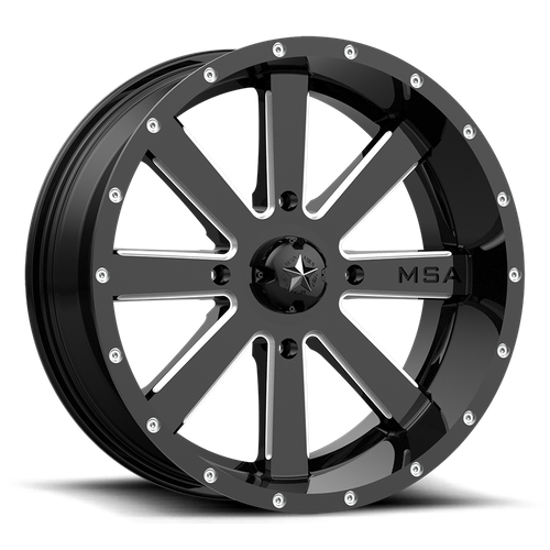 MSA Offroad Wheels - FLASH UTV 20X7 4X156 G-BLK MILL 00MM