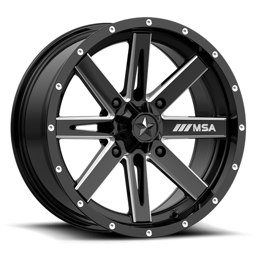 MSA Offroad Wheels - BOXER UTV 15X7 4X110 G-BLK MILL 10MM
