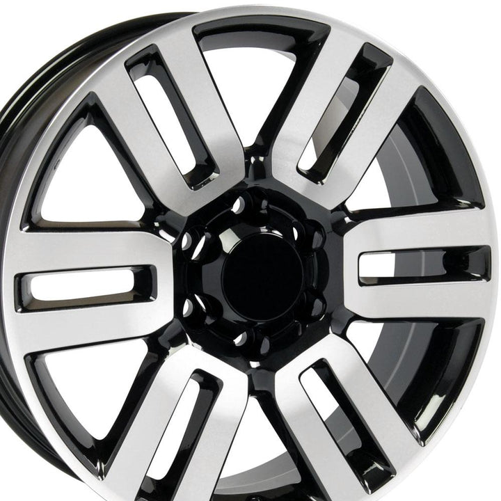 TY10 20x7 Black Machined WHEELS